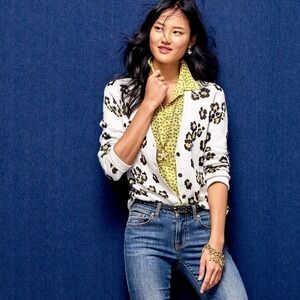 Cabi Size S Long Sleeve Leopard Print Kiki Cardigan